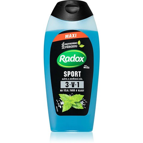 Radox 3in1 Sport 400ml máta a mořská sůl | Toaletní mycí prostředky - Sprchové gely - Pánské